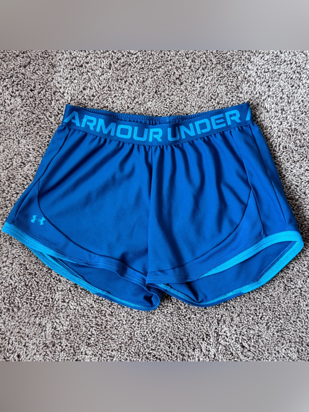 Under Armour Women's Royal Blue Athletic Shorts with Light Blue Trim